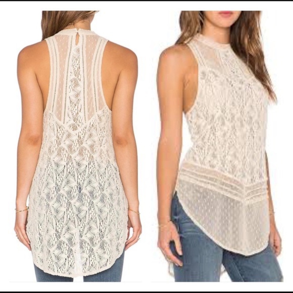 Free People Long Masie Lace Tunic